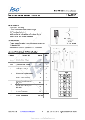 2SA2057 Datasheet PDF Inchange Semiconductor