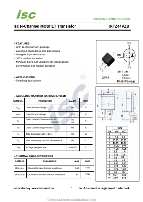 IRFZ44VZS Datasheet PDF Inchange Semiconductor