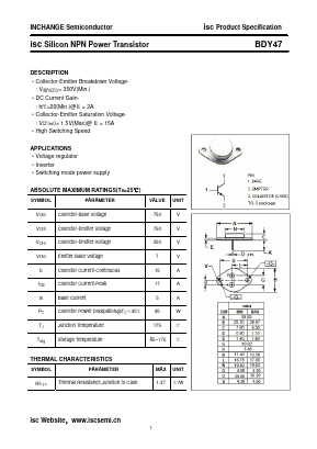 BDY47 Datasheet PDF Inchange Semiconductor