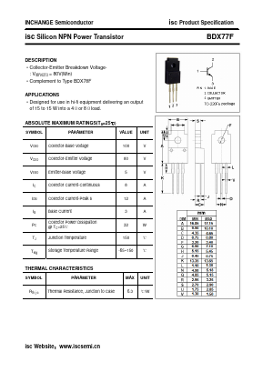 BDX77F Datasheet PDF Inchange Semiconductor