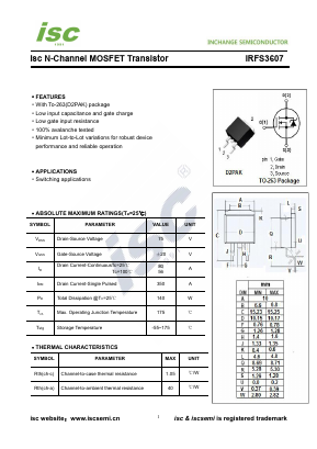 IRFS3607 Datasheet PDF Inchange Semiconductor