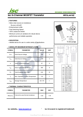 IRFSL4410Z Datasheet PDF Inchange Semiconductor