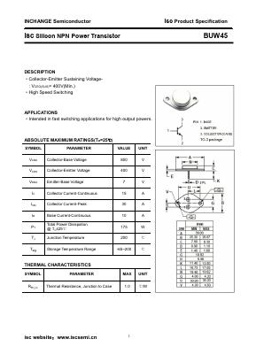 BUW45 Datasheet PDF Inchange Semiconductor