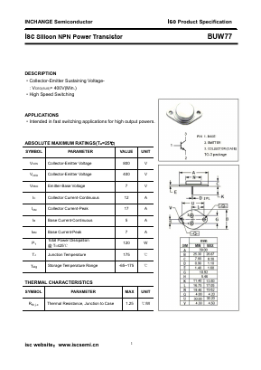 BUW77 Datasheet PDF Inchange Semiconductor