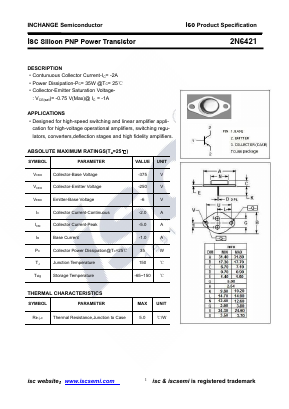 2N6421 Datasheet PDF Inchange Semiconductor