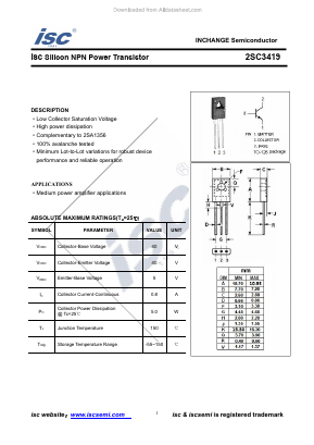 2SC3419 Datasheet PDF Inchange Semiconductor