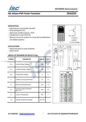 2SA2223 Datasheet PDF Inchange Semiconductor