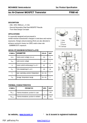 FRM140 Datasheet PDF Inchange Semiconductor