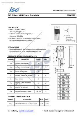 2SD2055 Datasheet PDF Inchange Semiconductor