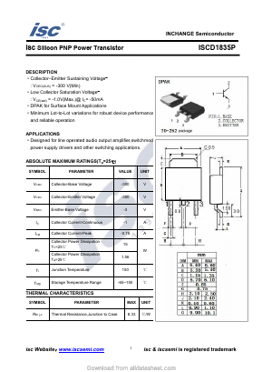 ISCD1835P Datasheet PDF Inchange Semiconductor