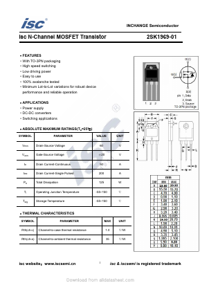 2SK1969-01 Datasheet PDF Inchange Semiconductor