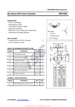 3DD159C Datasheet PDF Inchange Semiconductor