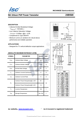 B568 Datasheet PDF Inchange Semiconductor