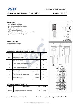 IPA80R310CE Datasheet PDF Inchange Semiconductor