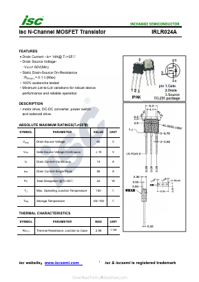 IRLR024A Datasheet PDF Inchange Semiconductor