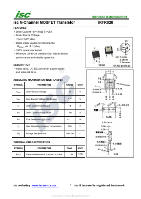 IRFR022 Datasheet PDF Inchange Semiconductor