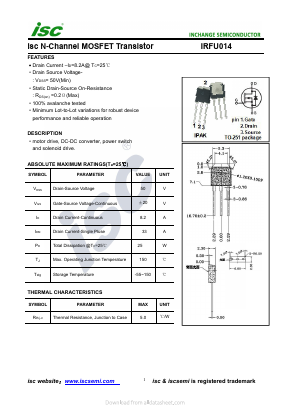 IRFU014 Datasheet PDF Inchange Semiconductor