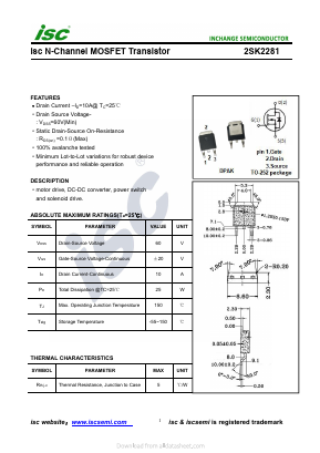 K2281 Datasheet PDF Inchange Semiconductor