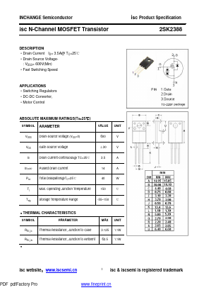 2SK2388 Datasheet PDF Inchange Semiconductor