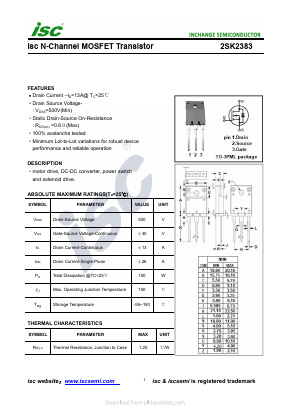 2SK2383 Datasheet PDF Inchange Semiconductor