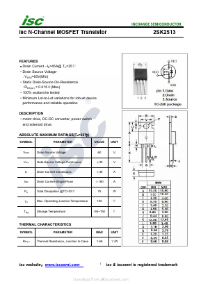 K2513 Datasheet PDF Inchange Semiconductor