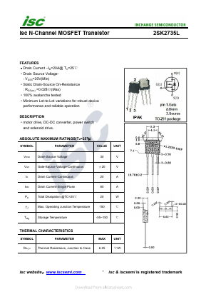 2SK2735L Datasheet PDF Inchange Semiconductor