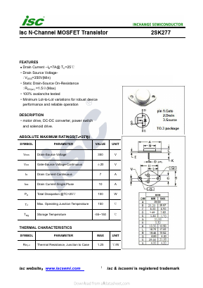 2SK277 Datasheet PDF Inchange Semiconductor