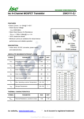 2SK3111-ZJ Datasheet PDF Inchange Semiconductor