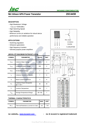 2SC4458 Datasheet PDF Inchange Semiconductor