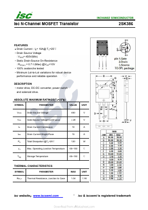 K386 Datasheet PDF Inchange Semiconductor
