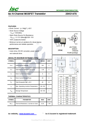 2SK3147S Datasheet PDF Inchange Semiconductor