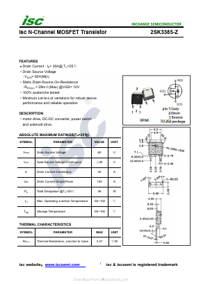 2SK3385-Z Datasheet PDF Inchange Semiconductor