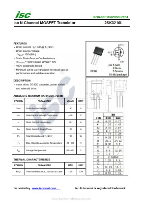 2SK3210L Datasheet PDF Inchange Semiconductor