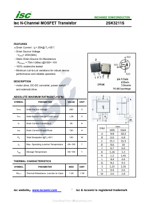 2SK3211S Datasheet PDF Inchange Semiconductor