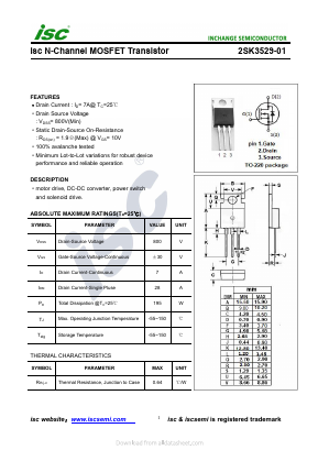 K3529-01 Datasheet PDF Inchange Semiconductor