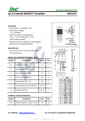 K3575 Datasheet PDF Inchange Semiconductor