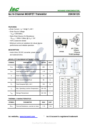 2SK3612S Datasheet PDF Inchange Semiconductor