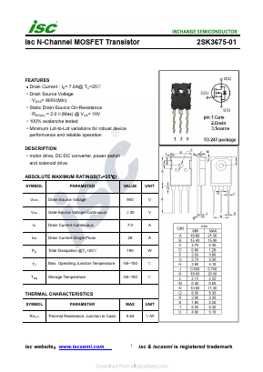 2SK3675-01 Datasheet PDF Inchange Semiconductor