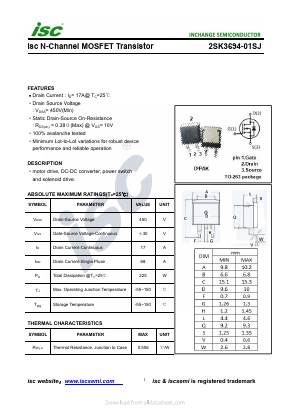 2SK3694-01SJ Datasheet PDF Inchange Semiconductor
