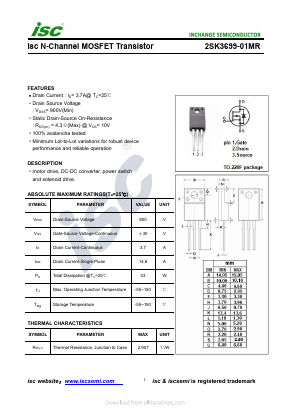 2SK3699-01MR Datasheet PDF Inchange Semiconductor