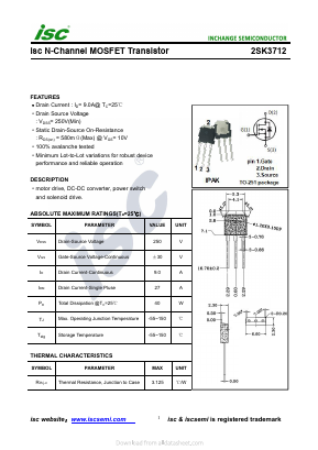 2SK3712 Datasheet PDF Inchange Semiconductor