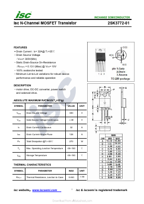 2SK3772-01 Datasheet PDF Inchange Semiconductor