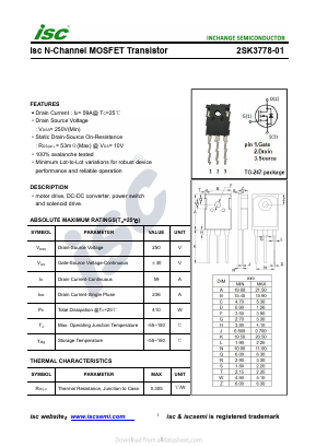 2SK3778-01 Datasheet PDF Inchange Semiconductor