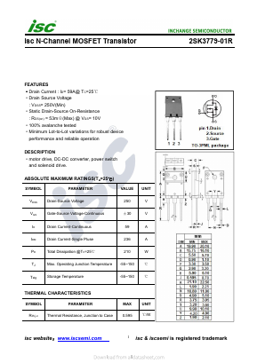 2SK3779-01R Datasheet PDF Inchange Semiconductor