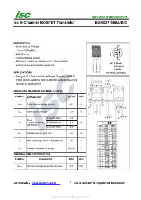 BUK627-500B Datasheet PDF Inchange Semiconductor