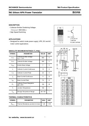 BUV66 Datasheet PDF Inchange Semiconductor