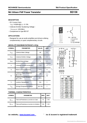 BD138_ Datasheet PDF Inchange Semiconductor