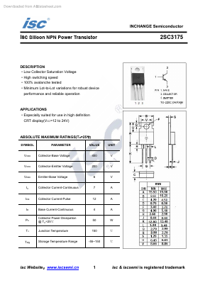 2SC3175 Datasheet PDF Inchange Semiconductor