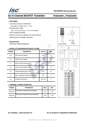 TK58A06N1 Datasheet PDF Inchange Semiconductor