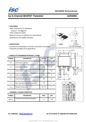 AOD2904 Datasheet PDF Inchange Semiconductor